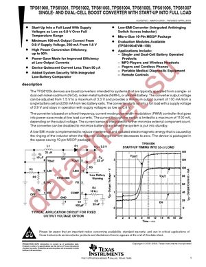 TPS61001DGS datasheet  